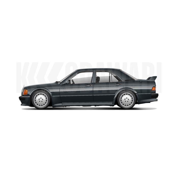 Mercedes 190e Evo 1 Blauschwarz — KODAWARI© | Tous droits réservés