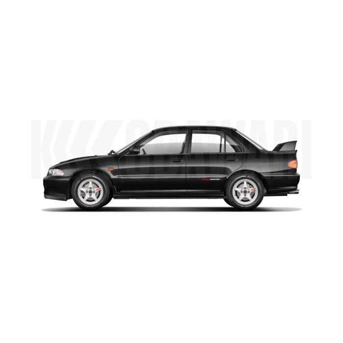 Mitsubishi Lancer Evolution 2 gsr black — KODAWARI© | Tous droits réservés